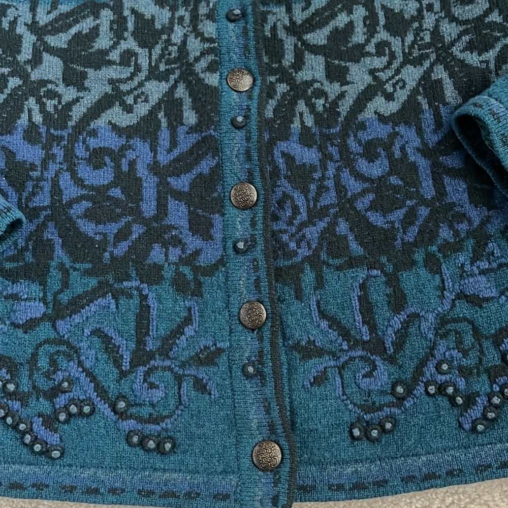 Vintage Pendleton Lambs Wool Sweater Metal Button Cardigan Size Medium - Picture 6 of 8